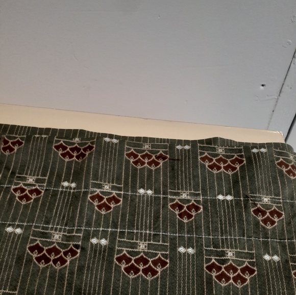 CUSTOM Mid-Century Statement Drapery Curtain Panels Green Gold 86" Long - Picture 10 of 12